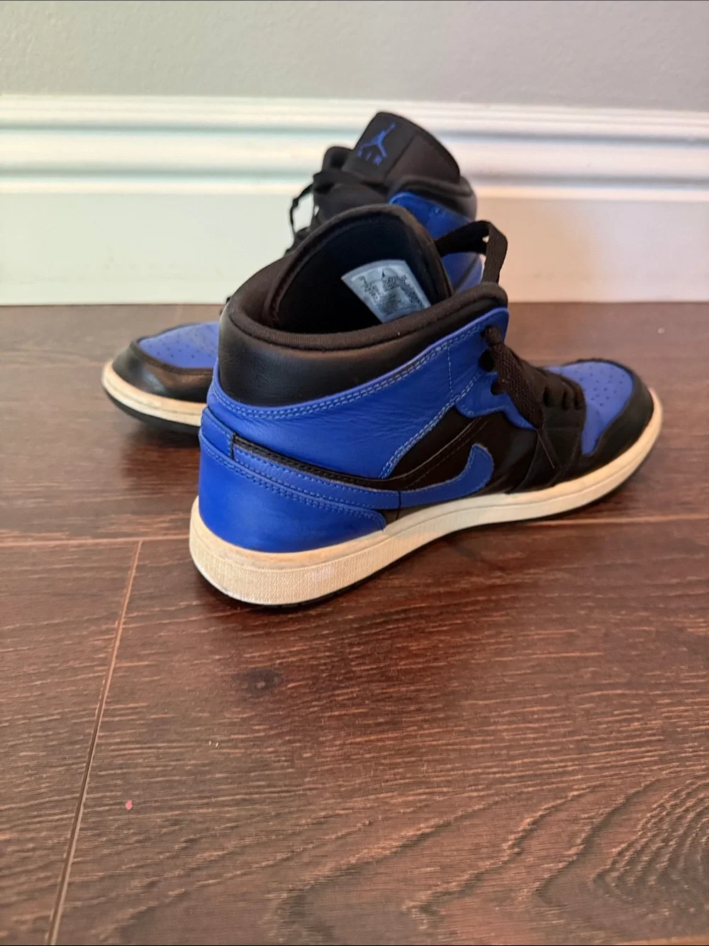 Nike Air Jordan 1 High Black and Royal Blue size 8